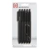 Quick Dry Gel Pen, Retractable, Extra-Fine 0.38 mm, Black Ink, Black Barrel, 5/Pack2