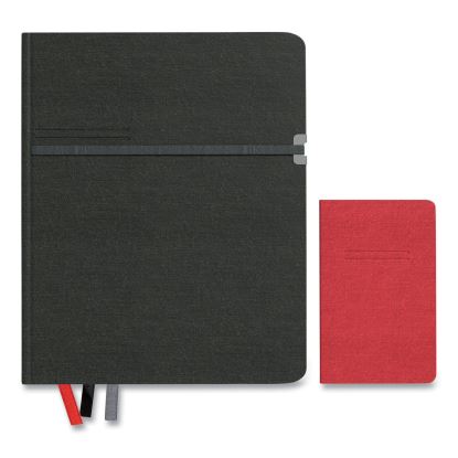 Large Mastery Journal with Pockets, 1 Subject, Narrow Rule, Black/Red Cover, 10 x 8, 192 Sheets1