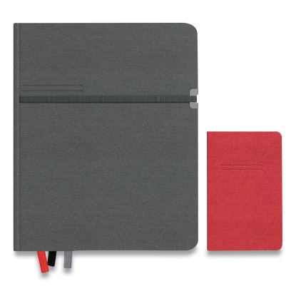 Large Mastery Journal with Pockets, 1 Subject, Narrow Rule, Charcoal/Red Cover, 10 x 8, 192 Sheets1