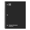 One-Subject Notebook, Medium/College Rule, Black Cover, 10.5 x 8, 70 Sheets, 6/Pack2