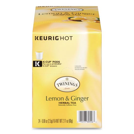 Tea K-Cups, Lemon Ginger, 0.11 oz K-Cups, 24/Box1