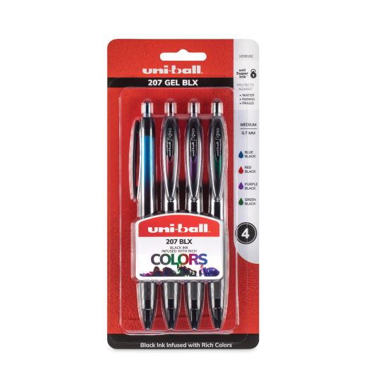 207 BLX Series Gel Pen, Retractable, Medium 0.7 mm, Assorted Ink and Barrel Colors, 4/Pack1