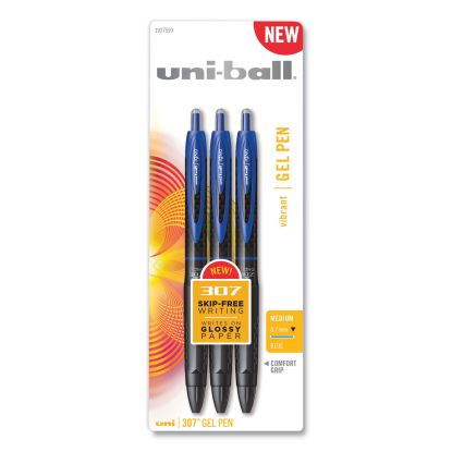 307 Gel Pen, Retractable, Medium 0.7 mm, Blue Ink, Blue Barrel, 3/Pack1