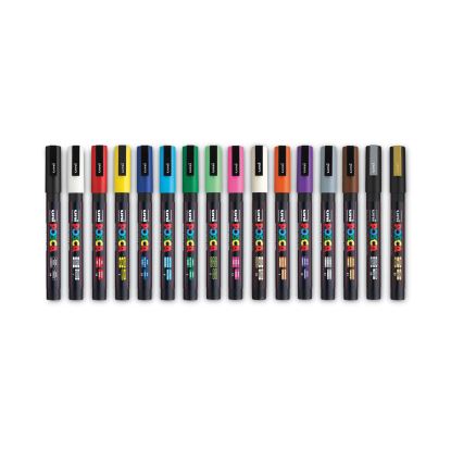 POSCA Permanent Specialty Marker, Fine Bullet Tip, Assorted Colors,16/Pack1