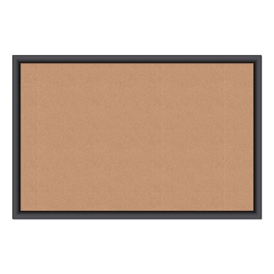 Cork Bulletin Board, 36 x 24, Natural Surface, Black Frame1