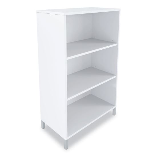 Essentials Laminate Bookcase, Three-Shelf, 28w x 15d x 45.6h, White1