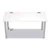 Essentials Writing Table-Desk with Integrated Power Management, 59.7" x 29.3" x 28.8", White/Aluminum2