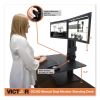 High Rise Dual Monitor Standing Desk Workstation, 28" x 23" x 10.5" to 15.5", Black2