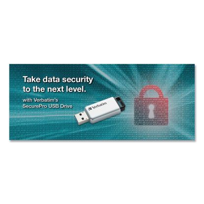 Store 'n' Go Secure Pro USB Flash Drive with AES 256 Encryption, 128 GB, Silver1