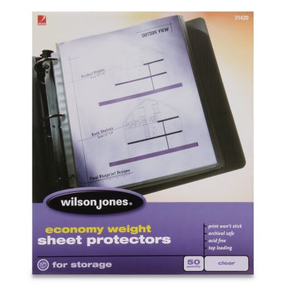 Economy Weight Top-Loading Sheet Protectors, Letter, 50/Box1