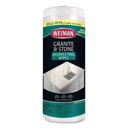Granite and Stone Disinfectant Wipes, 7 x 8, Spring Garden Scent, 30/Canister, 6 Canisters/Carton1