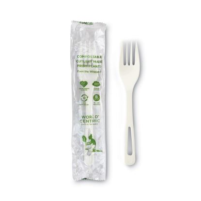 TPLA Compostable Cutlery, Fork, 6.3", White, 750/Carton1