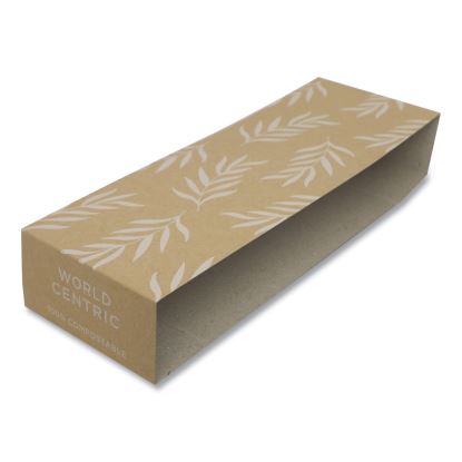 Fiber Container Sleeves, World Centric Leaf Design, 10", Natural, 800/Carton1