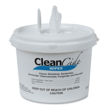CleanCide Disinfecting Wipes, 8 x 5.5, Fresh Scent, 400/Tub, 4 Tubs/Carton1