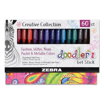 Doodler'z Gel Pen, Stick, Bold 1 mm, Assorted Ink and Barrel Colors, 60/Pack1