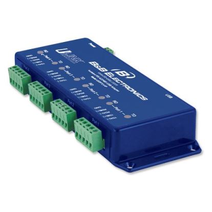 Picture of B&B Electronics USOPTL4-4P serial converter/repeater/isolator USB 2.0 RS-422/485 Blue
