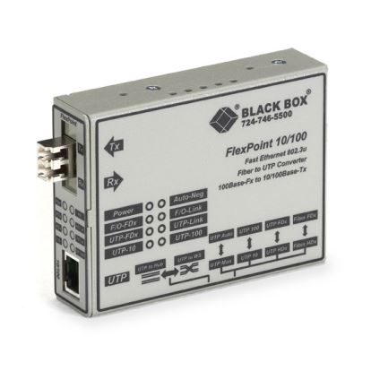 Black Box LMC100A-SMLC-R2 network media converter 100 Mbit/s Gray1