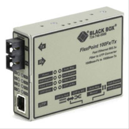 Black Box LMC213A-MMSC-R2 network media converter 100 Mbit/s 1300 nm Multi-mode Black, White1