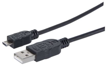 Picture of Manhattan 1.8m USB 2.0 A/Micro-B USB cable 70.9" (1.8 m) USB A Micro-USB B Black