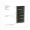 Alera Valencia Series Bookcase, Four-Shelf, 31.75w x 14d x 64.75h, Gray2