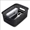 Plastic Weave Bin, Small, 10" x 7.5" x 4", Black1