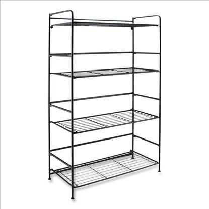 FlipShelf Four-Shelf Unit, 26.5 x 12 x 43, Black1