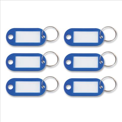 Key Tags Label Window, 0.88 x 0.19 x 2, Dark Blue, 6/Pack1