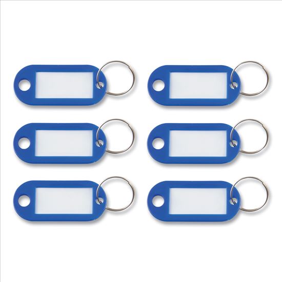 Key Tags Label Window, 0.88 x 0.19 x 2, Dark Blue, 6/Pack1