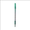 Round Stic Grip Xtra Comfort Ballpoint Pen, Easy-Glide, Stick, Medium 1.2 mm, Green Ink, Gray/Green Barrel, Dozen1