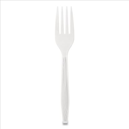 Elegant Dinnerware Heavyweight Cutlery, Polystyrene, Fork, White, 500/Box1