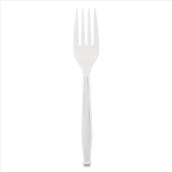 Elegant Dinnerware Heavyweight Cutlery, Polystyrene, Fork, White, 500/Box1