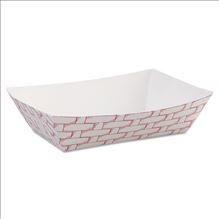 Paper Food Baskets, 6 oz Capacity, 3.78 x 4.3 x 1.08, Red/White, 1,000/Carton1