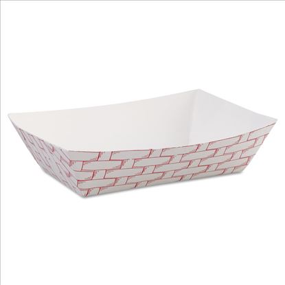 Paper Food Baskets, 6 oz Capacity, 3.78 x 4.3 x 1.08, Red/White, 1,000/Carton1