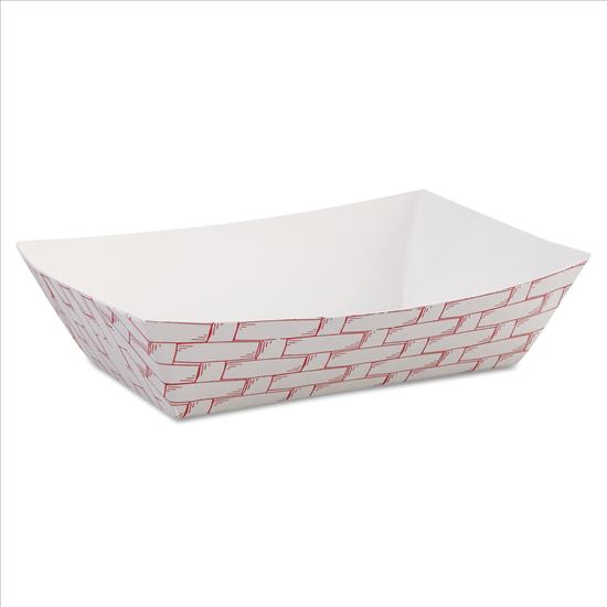 Paper Food Baskets, 6 oz Capacity, 3.78 x 4.3 x 1.08, Red/White, 1,000/Carton1