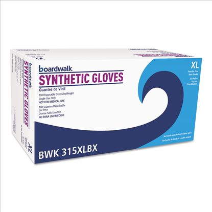 Powder-Free Synthetic Vinyl Gloves, X-Large, Cream, 4 mil, 100/Box1