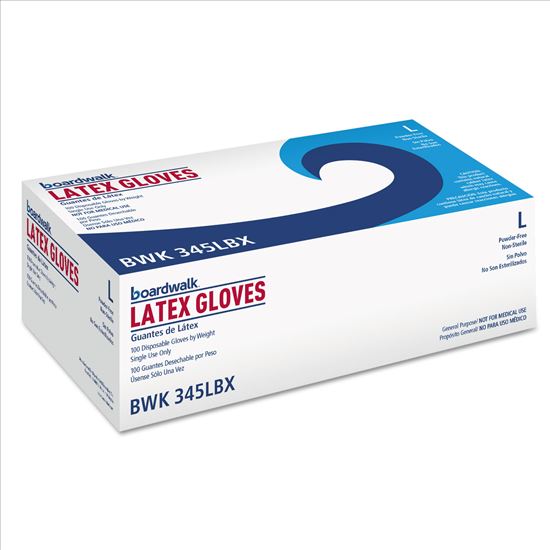 General-Purpose Latex Gloves, Powder-Free, 4.4 mil, Large, Natural, 100/Box1