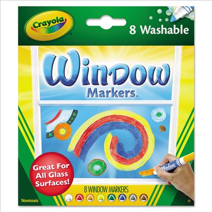 Washable Window FX Marker, Broad Bullet Tip, Assorted Colors, 8/Pack1