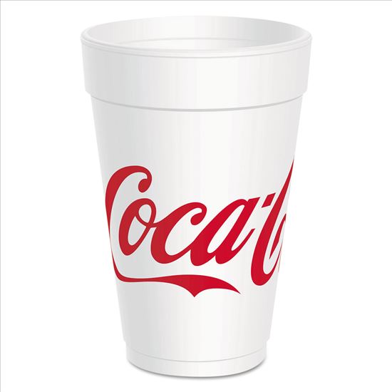 Coca-Cola Foam Cups, 16 oz, White/Red, 25/Bag, 40 Bags/Carton1