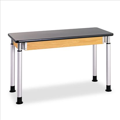 Adjustable-Height Table, Rectangular, 48w x 24d x 42h, Black1