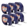 LetraTag Paper Label Tape Cassettes, 0.5" x 13 ft, White, 6/Box1