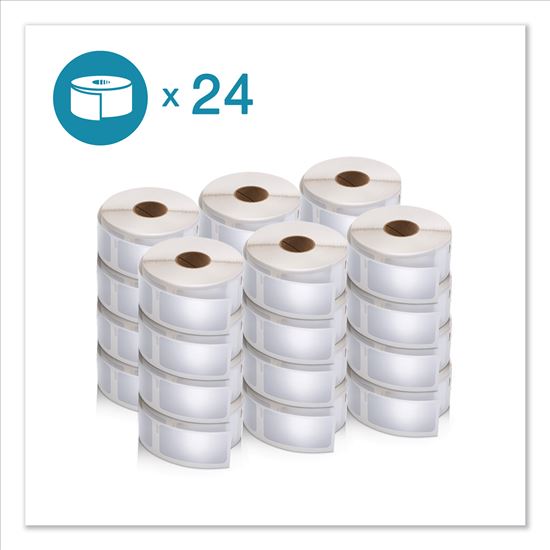 Picture of LW Multipurpose Labels, 1" x 2.13", White, 500/Roll, 24 Rolls/Box