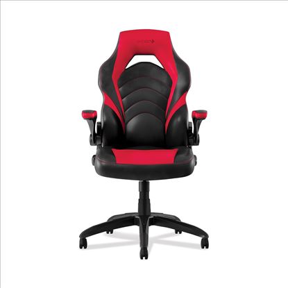 Vortex Bonded Leather Gaming Chair, Supports Up to 301 lbs, 17.9" to 21.6" Seat Height, Red/Black Back, Black Base1