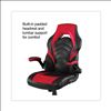 Vortex Bonded Leather Gaming Chair, Supports Up to 301 lbs, 17.9" to 21.6" Seat Height, Red/Black Back, Black Base2