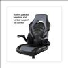 Vortex Bonded Leather Gaming Chair, Supports Up to 301 lbs, 17.9" to 21.6" Seat Height, Gray/Black Back, Black Base2