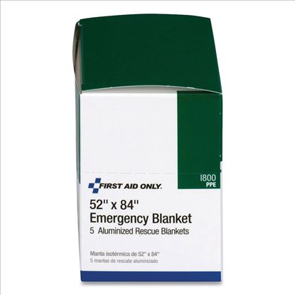 Aluminized Emergency Blanket, 52" x 84", 5/Box1