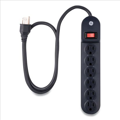 Heavy Duty Six Outlet Power Strip, 3 ft Cord, Black1