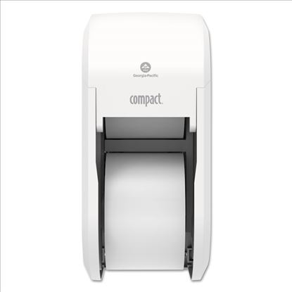 Compact Vertical 2-Roll Coreless Tissue Dispenser, 14.06 x 6.69 x 8.19, White1
