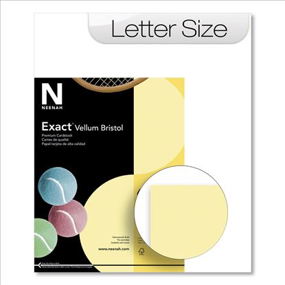 Exact Vellum Bristol Cover Stock, 67lb, 8.5 x 11, Yellow, 100/Pack1