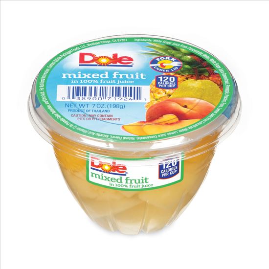 Mixed Fruit in 100% Fruit Juice Cups, Peaches/Pears/Pineapple, 7 oz Cup, 12/Box, Delivered in 1-4 Business Days1