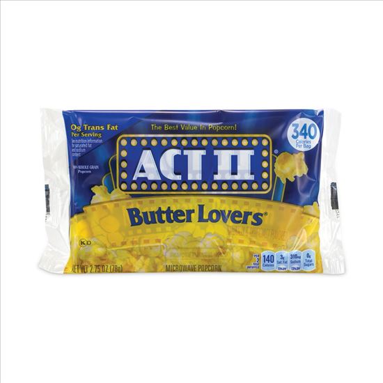 Butter Lovers Microwave Popcorn, 2.75 oz Bag, 36/Box, Delivered in 1-4 Business Days1